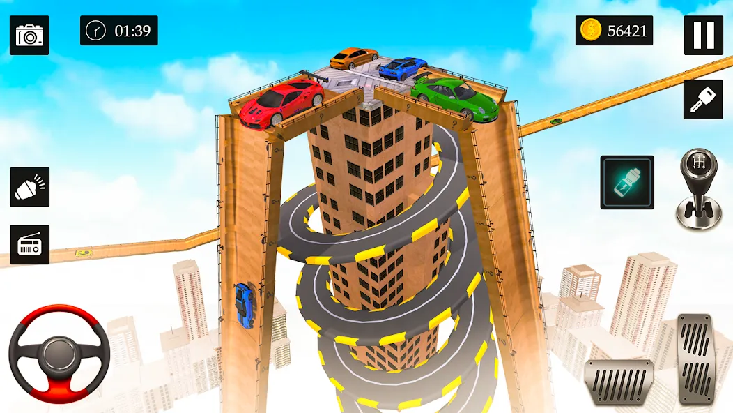 Ramp Car Stunt Racing Game (Крейзи Кар Стантс) [МОД: Меню, Бесконечные монеты и Открытые уровни] Screenshot 1