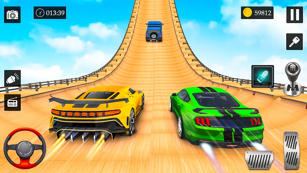 Ramp Car Stunt Racing Game (Крейзи Кар Стантс) [МОД: Меню, Бесконечные монеты и Открытые уровни] Screenshot 2
