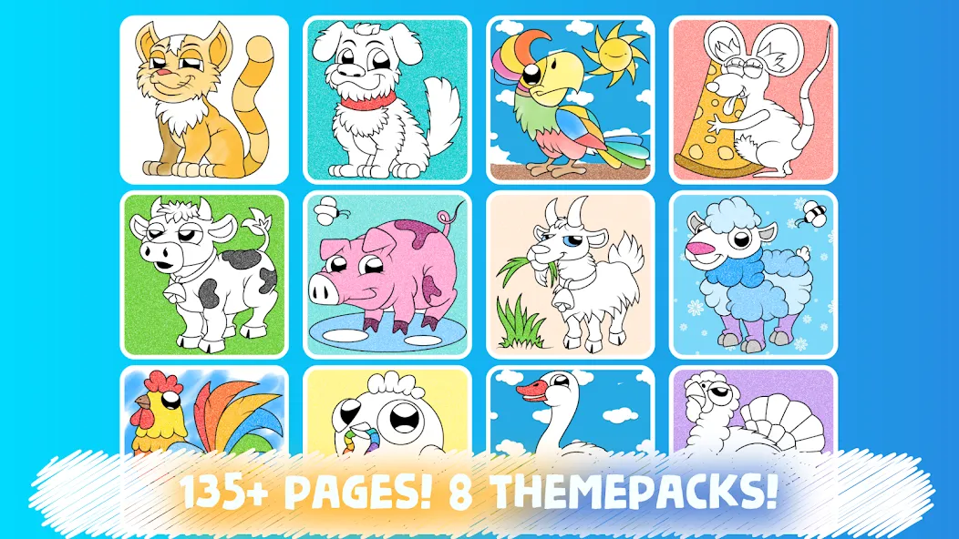 Easy coloring pages for kids [МОД: Бесконечные деньги, Монеты и Мега MOD] Screenshot 2