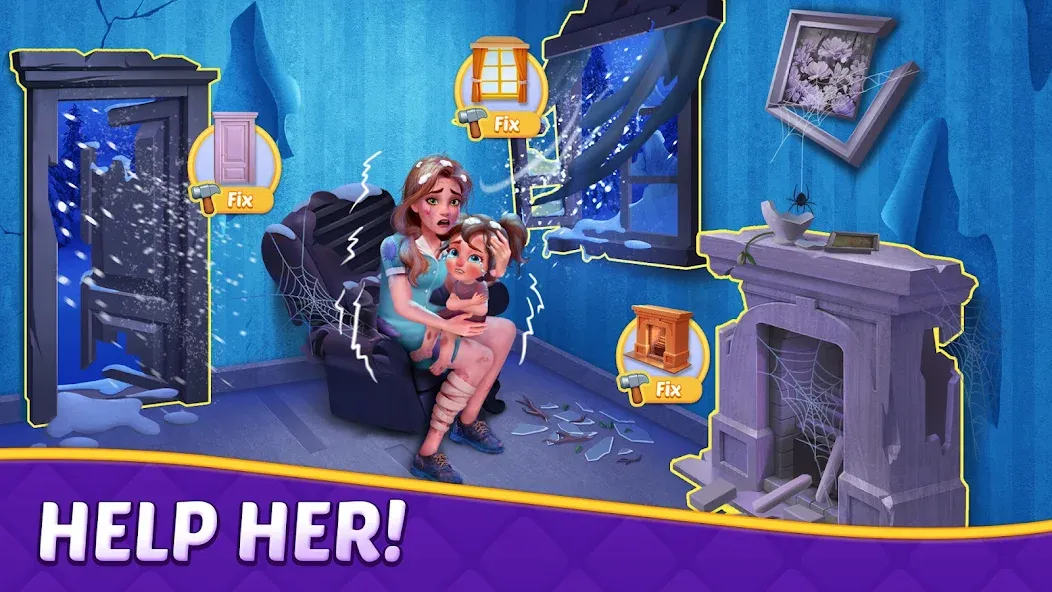 Matching Story - Puzzle Games (Матчинг Стори) [МОД: Деньги, Монеты и Меню MOD] Screenshot 1