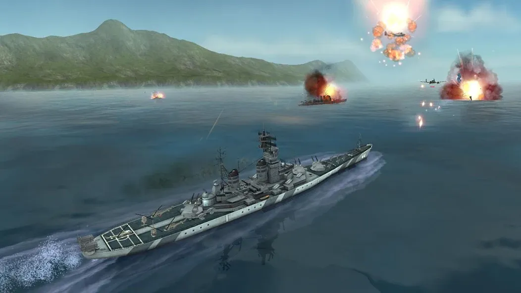 WARSHIP BATTLE:3D World War II [МОД: Бесконечные деньги, Монеты и Мега MOD] Screenshot 2