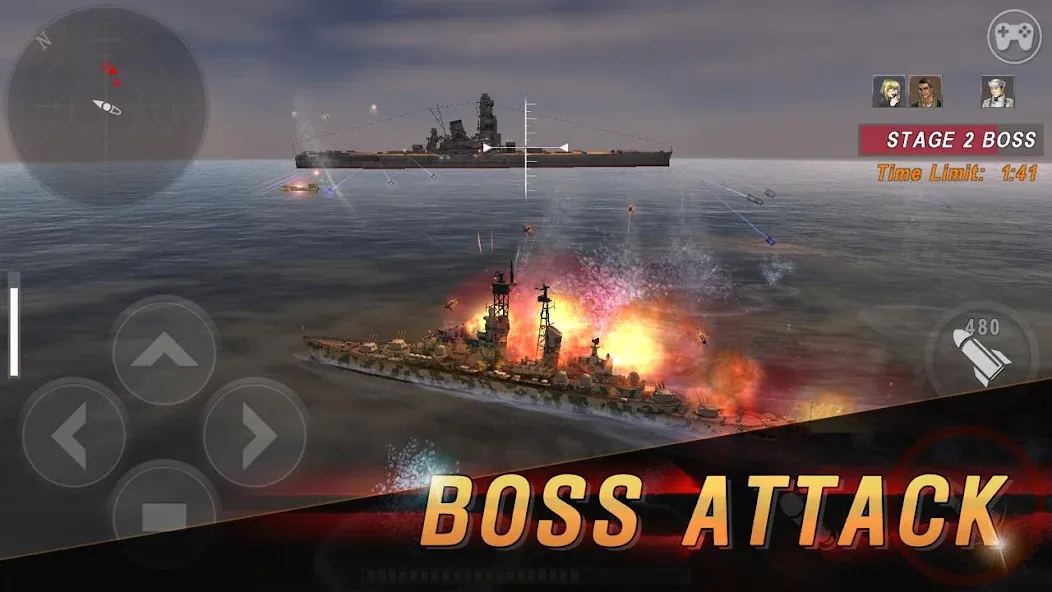 WARSHIP BATTLE:3D World War II [МОД: Бесконечные деньги, Монеты и Мега MOD] Screenshot 5