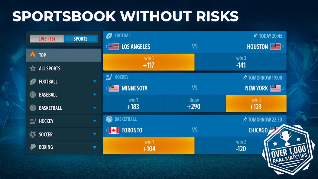 Sportsbook by Pokerist [МОД: Все открыто, Дополнительные деньги и Меню MOD] Screenshot 1