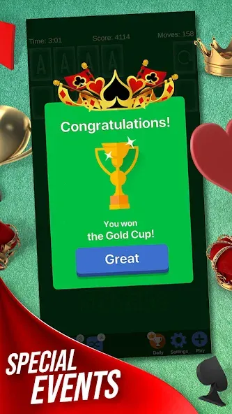 Solitaire + Card Game by Zynga [МОД: Много денег, Монет и Все открыто] Screenshot 3