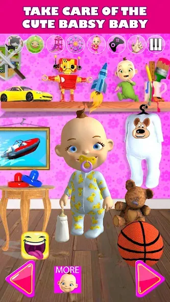 Talking Babsy Baby [МОД: Меню, Бесконечные монеты и Открытые уровни] Screenshot 1