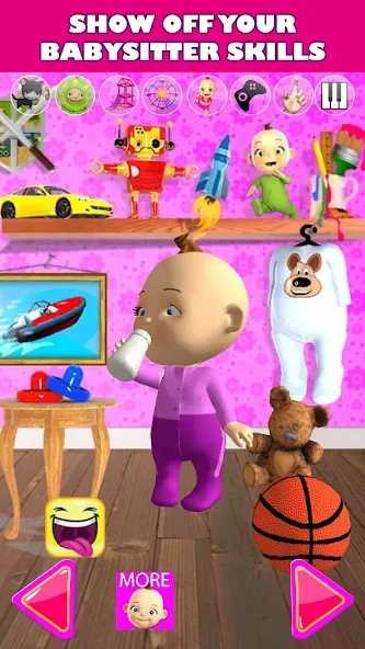 Talking Babsy Baby [МОД: Меню, Бесконечные монеты и Открытые уровни] Screenshot 4