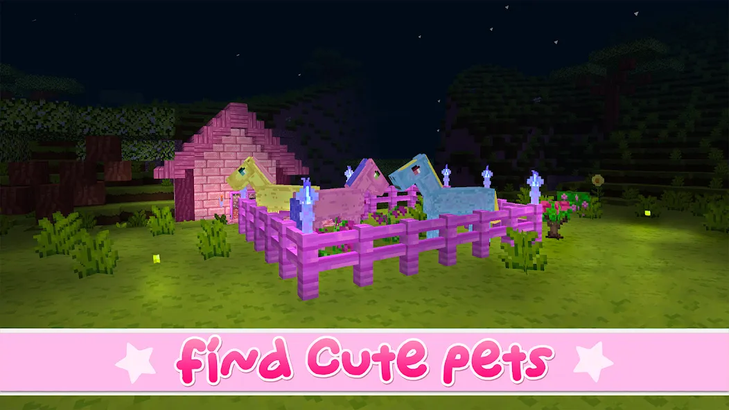 Kawaii World - Craft and Build (Кавайи Ворлд) [МОД: Все открыто, Дополнительные деньги и Меню MOD] Screenshot 1