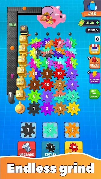 Gear Clicker (Гир Кликер) [МОД: Бесконечные деньги, Монеты и Мега MOD] Screenshot 2