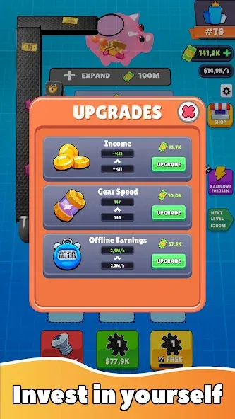 Gear Clicker (Гир Кликер) [МОД: Бесконечные деньги, Монеты и Мега MOD] Screenshot 4