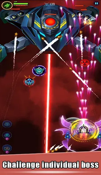 Galaxy Attack - space shooting (Гэлакси Атак) [МОД: Меню, Бесконечные монеты и Открытые уровни] Screenshot 2
