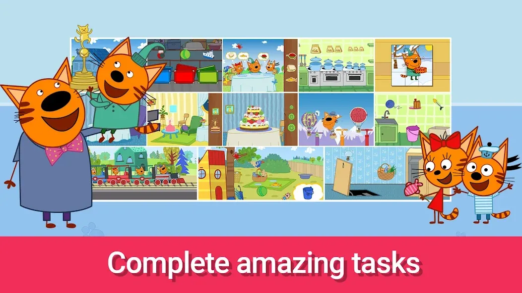 Kid-E-Cats: Mini Games [МОД: Все открыто, Дополнительные деньги и Меню MOD] Screenshot 1