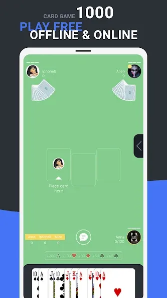 1000 (Thousand) Card game (тысяча) [МОД: Бесконечные деньги, Монеты и Мега MOD] Screenshot 1
