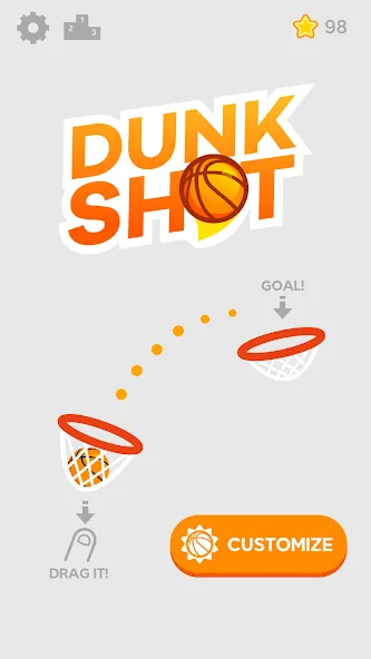 Dunk Shot (Данк Шот) [МОД: Меню, Бесконечные монеты и Открытые уровни] Screenshot 1