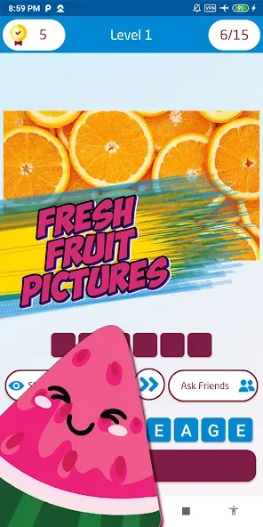 Guess the fruit name game [МОД: Меню, Бесконечные монеты и Открытые уровни] Screenshot 4