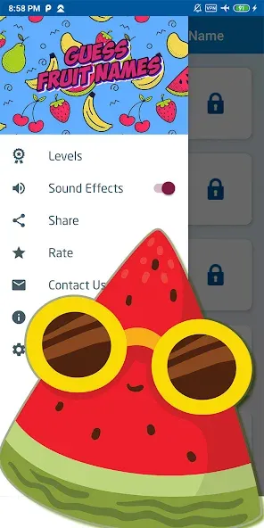 Guess the fruit name game [МОД: Меню, Бесконечные монеты и Открытые уровни] Screenshot 5