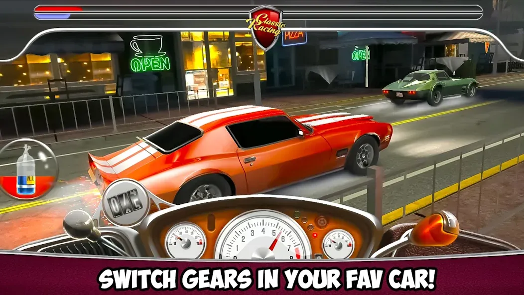 Classic Drag Racing Car Game (Классическая игра на гонках драгрейсинга) [МОД: Много монет, Открытые уровни и Мега MOD] Screenshot 3