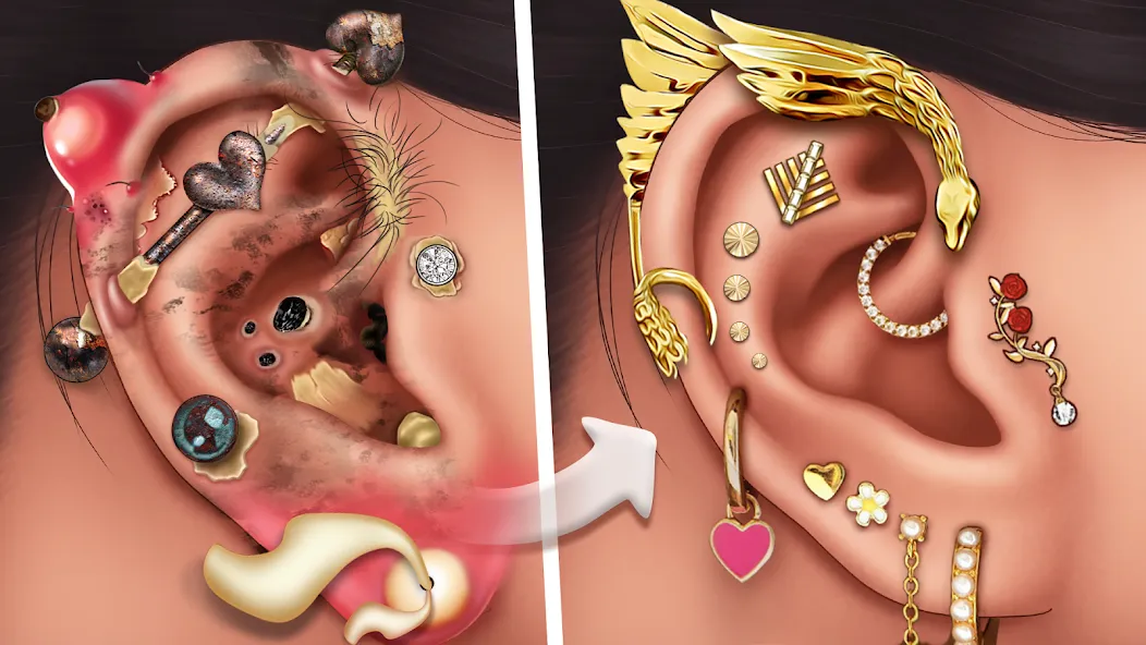 Ear Salon ASMR Ear Wax& Tattoo (АСМР) [МОД: Деньги, Монеты и Меню MOD] Screenshot 1