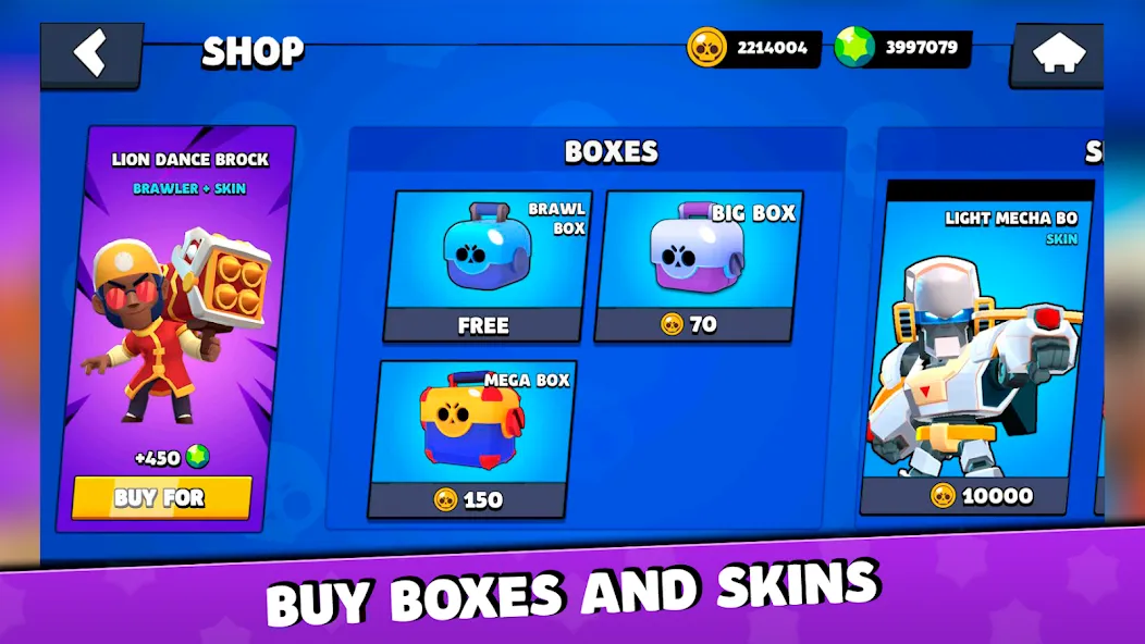 Box Simulator for Brawl Stars [МОД: Меню, Бесконечные монеты и Открытые уровни] Screenshot 2