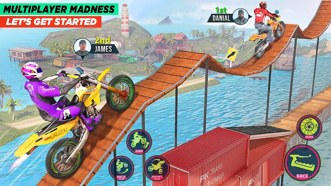 Bike Stunt Game: Tricks Master [МОД: Бесконечные деньги, Монеты и Мега MOD] Screenshot 1