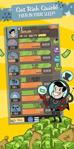 AdVenture Capitalist (ЭдВенчер Капиталист) [МОД: Все открыто, Дополнительные деньги и Меню MOD] Screenshot 5