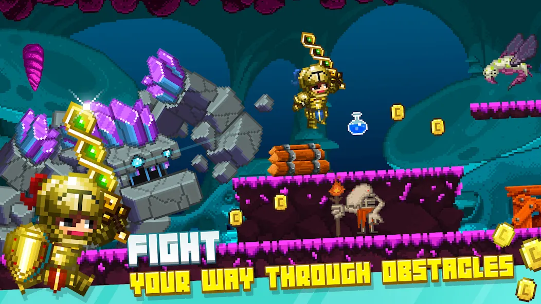 Bit Heroes Runner: Pixel Blitz (Бит Хероес Раннер) [МОД: Бесконечные деньги, Монеты и Мега MOD] Screenshot 2
