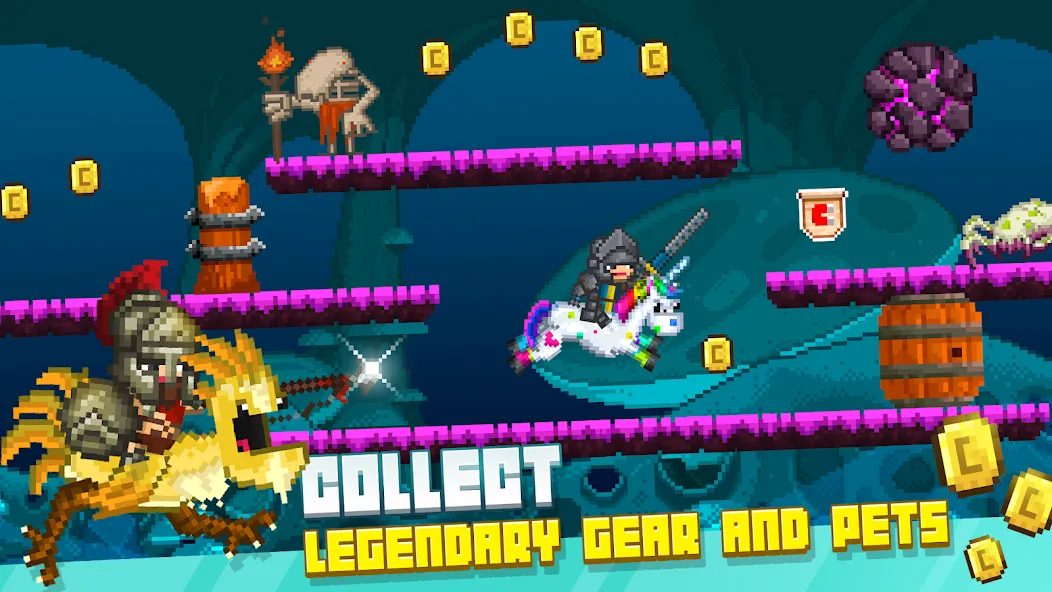 Bit Heroes Runner: Pixel Blitz (Бит Хероес Раннер) [МОД: Бесконечные деньги, Монеты и Мега MOD] Screenshot 5