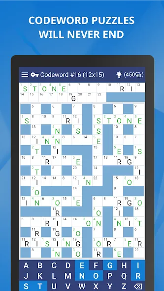 Keywords — Codeword Puzzle [МОД: Меню, Бесконечные монеты и Открытые уровни] Screenshot 2