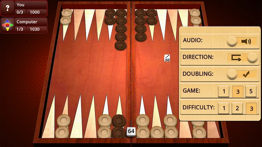 Backgammon Mighty [МОД: Деньги, Монеты и Меню MOD] Screenshot 3