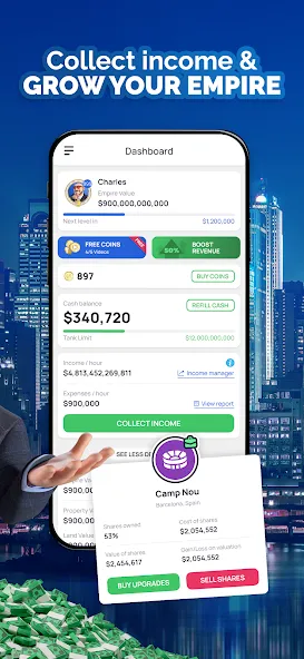 Landlord - Estate Trading Game (Лендлорд) [МОД: Много денег, Монет и Все открыто] Screenshot 2