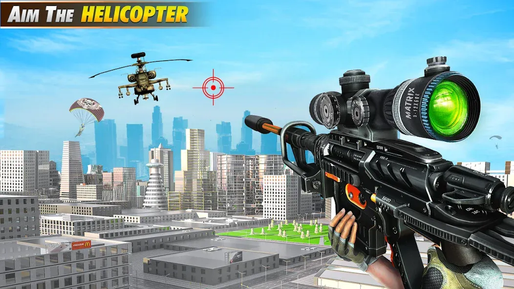 Sniper Shooter Mission Games [МОД: Много монет, Открытые уровни и Мега MOD] Screenshot 1