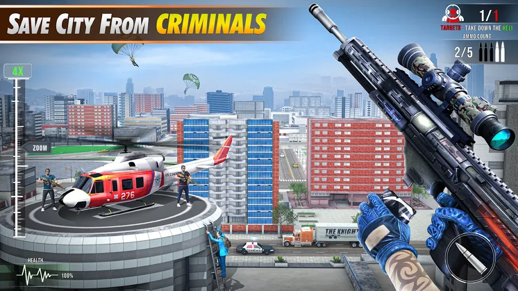 Sniper Shooter Mission Games [МОД: Много монет, Открытые уровни и Мега MOD] Screenshot 2