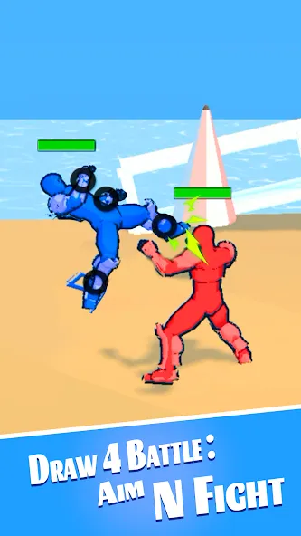 Draw 4 Battle: Aim N Fight (Драв 4 Баттл) [МОД: Все открыто, Дополнительные деньги и Меню MOD] Screenshot 1
