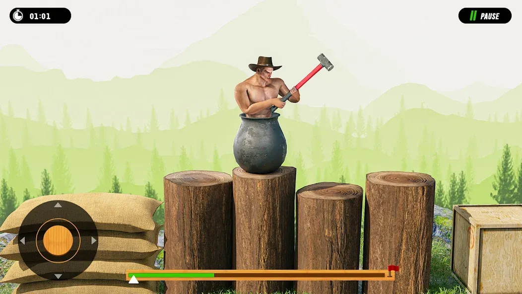 Hammer Climber Man: Pot Man 3D [МОД: Меню, Бесконечные монеты и Открытые уровни] Screenshot 3