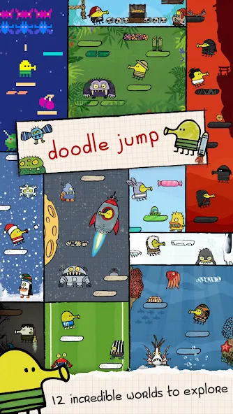 Doodle Jump (Дудл Джамп) [МОД: Много монет, Открытые уровни и Мега MOD] Screenshot 2