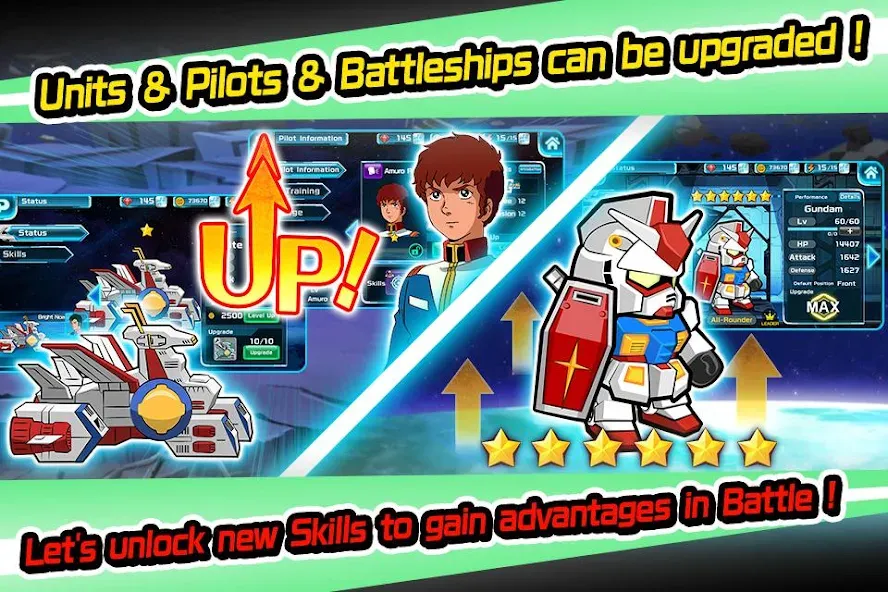 LINE: Gundam Wars (Лайн) [МОД: Меню, Бесконечные монеты и Открытые уровни] Screenshot 4