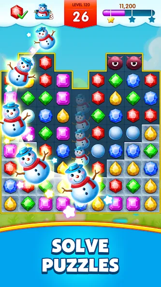 Jewels Legend - Match 3 Puzzle (Джуэл Легенд) [МОД: Меню, Бесконечные монеты и Открытые уровни] Screenshot 2