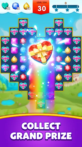 Jewels Legend - Match 3 Puzzle (Джуэл Легенд) [МОД: Меню, Бесконечные монеты и Открытые уровни] Screenshot 5