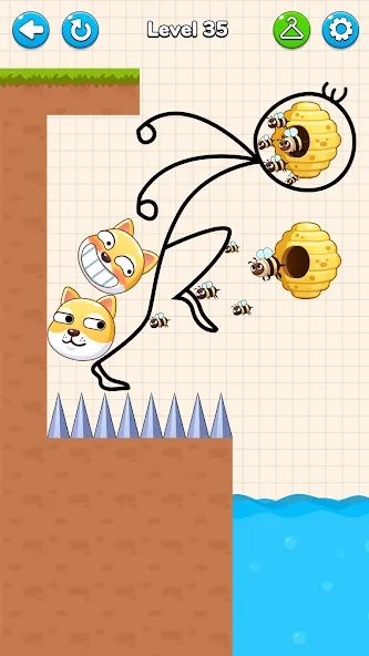 Draw to Save - Save the Dog [МОД: Много монет, Открытые уровни и Мега MOD] Screenshot 4
