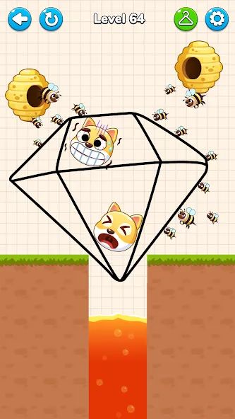Draw to Save - Save the Dog [МОД: Много монет, Открытые уровни и Мега MOD] Screenshot 5