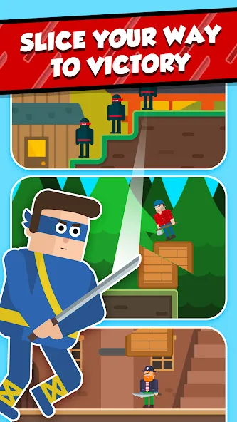 Mr Ninja - Slicey Puzzles (Мистер Ниндзя) [МОД: Деньги, Монеты и Меню MOD] Screenshot 4