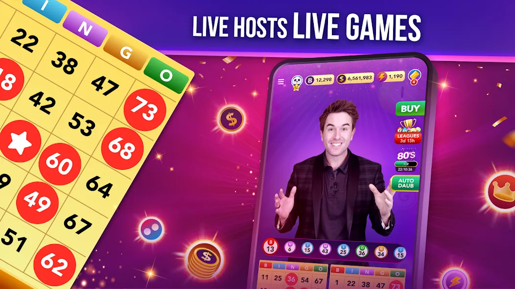 Live Play Bingo: Real Hosts (Лайв Плей Бинго) [МОД: Много денег, Монет и Все открыто] Screenshot 2