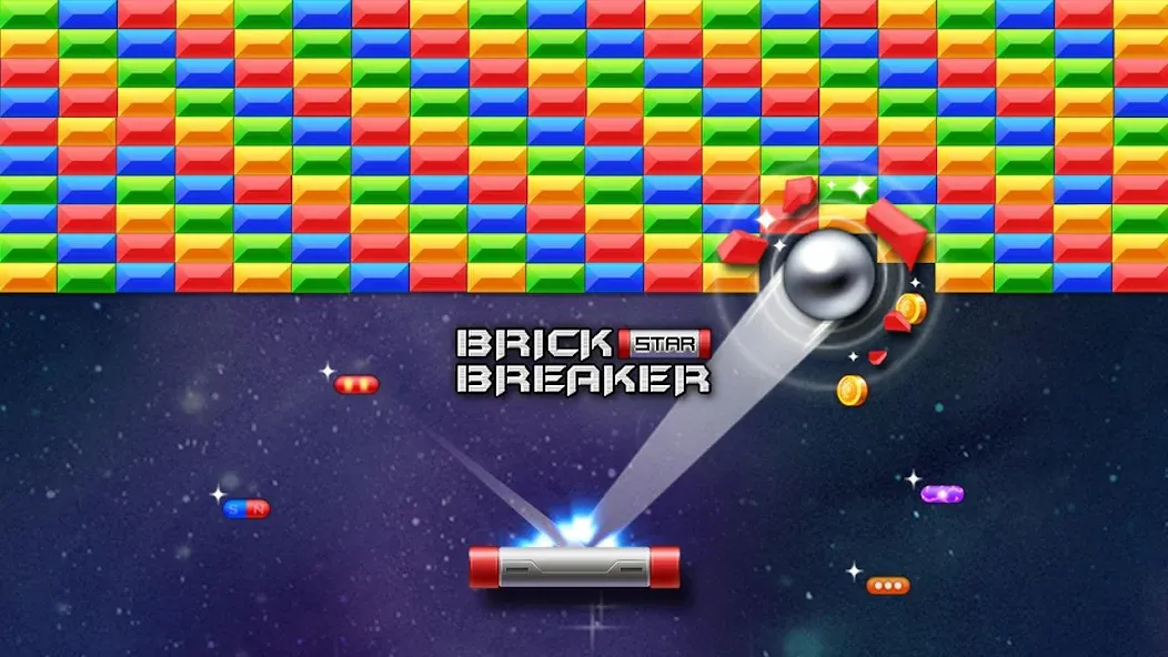 Brick Breaker Star: Space King [МОД: Много монет, Открытые уровни и Мега MOD] Screenshot 1