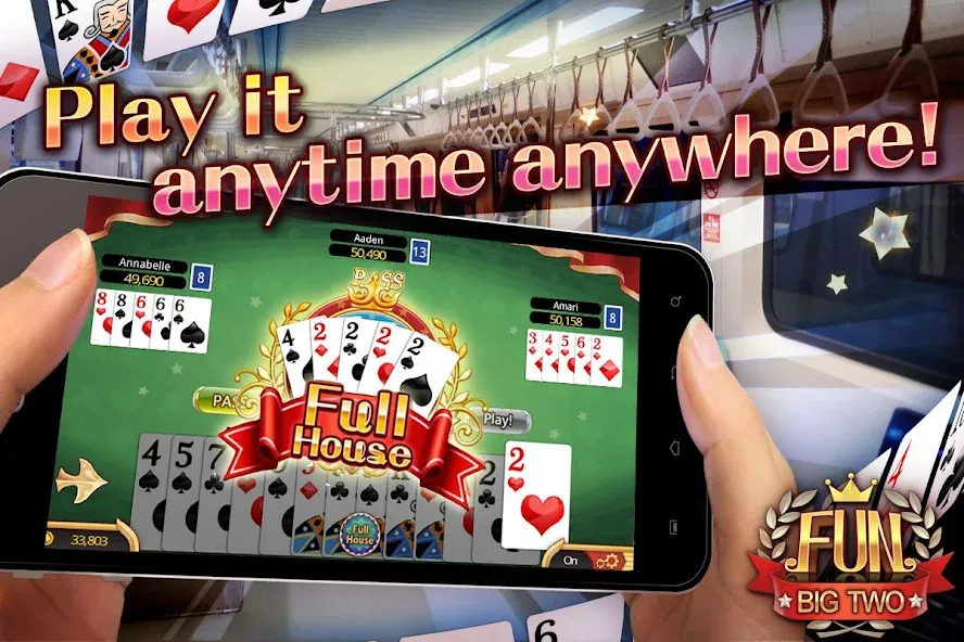 Fun Big 2 Taiwan: Card Craze (Фан Биг 2 Тайвань) [МОД: Много монет, Открытые уровни и Мега MOD] Screenshot 3
