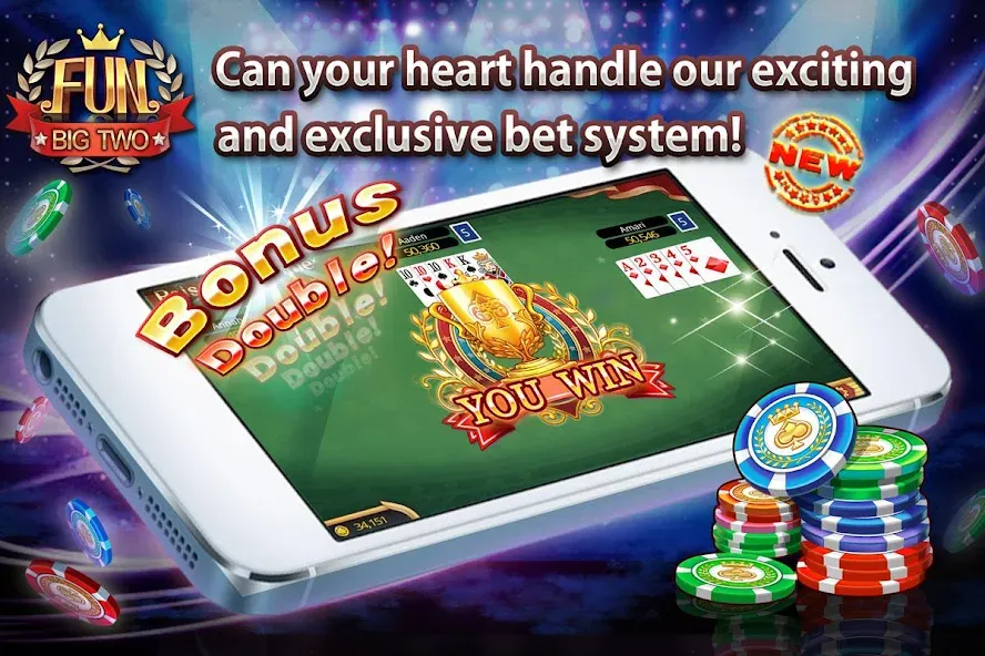 Fun Big 2 Taiwan: Card Craze (Фан Биг 2 Тайвань) [МОД: Много монет, Открытые уровни и Мега MOD] Screenshot 4