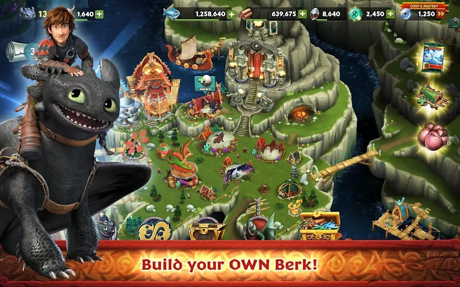 Dragons: Rise of Berk (Драгонс) [МОД: Все открыто, Дополнительные деньги и Меню MOD] Screenshot 1