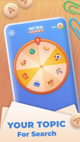 Word Wheel - Word Search [МОД: Бесконечные деньги, Монеты и Мега MOD] Screenshot 1
