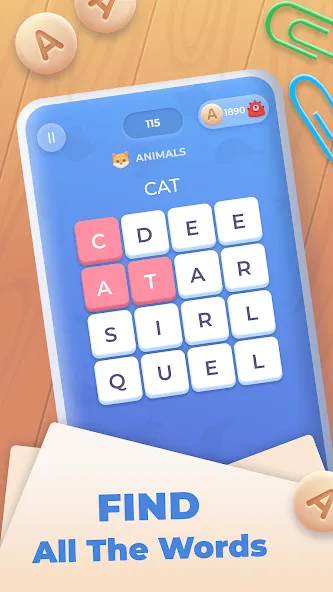 Word Wheel - Word Search [МОД: Бесконечные деньги, Монеты и Мега MOD] Screenshot 2
