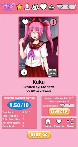 Rate My OC (Рейт Май ОК) [МОД: Деньги, Монеты и Меню MOD] Screenshot 4