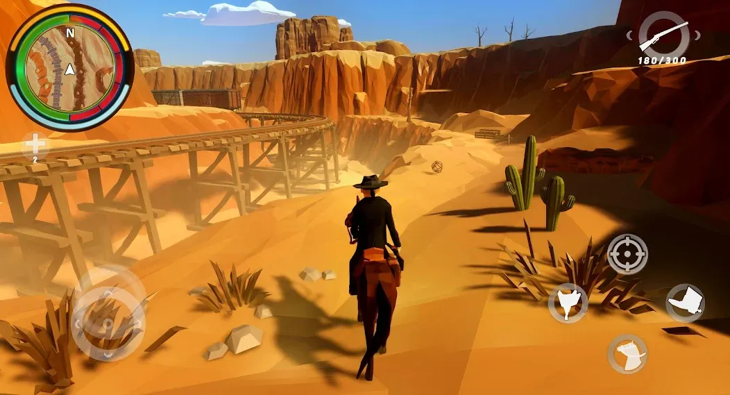 West Cowboy Western Polygon [МОД: Меню, Бесконечные монеты и Открытые уровни] Screenshot 1