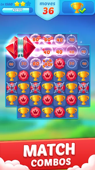 Jewel Crush™ - Match 3 Legend [МОД: Бесконечные деньги, Монеты и Мега MOD] Screenshot 2